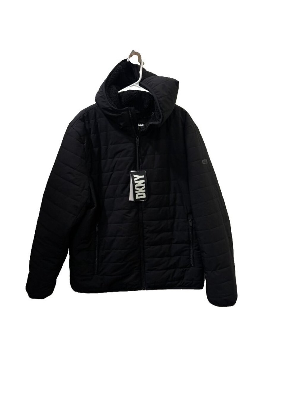 DKNY Mens Quilted Fleece Lined Full Zip Puffer Jacket Size XL